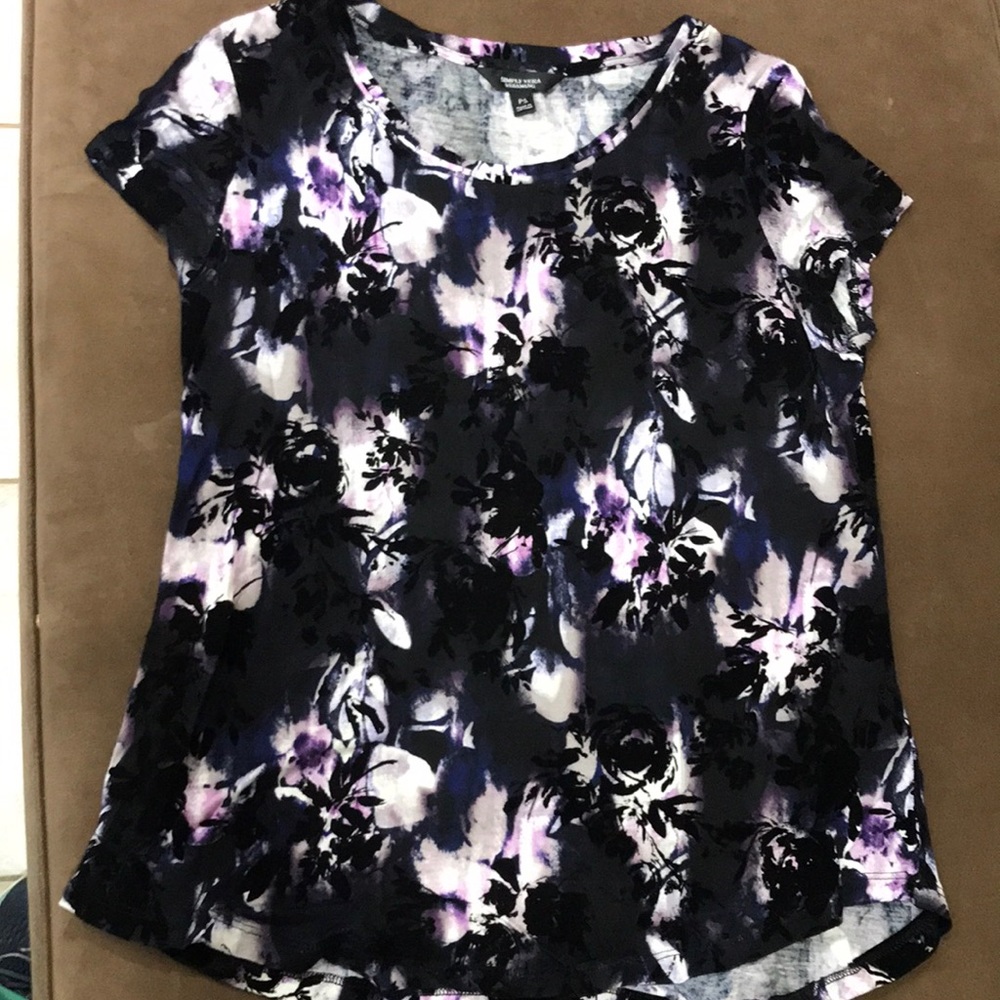 Womens petite small top, partial velvet